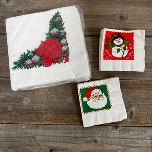 Vintage Christmas Napkin set: Crafting or Decor